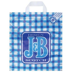 Пакет с петлевой ручкой ПНД, 42х38см, "J&B синий", 37мкм, шк41961