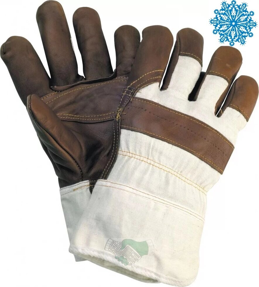 Перчатки кожаные комбинированные утепленные от компании Арсенал ОПТ - фото 1