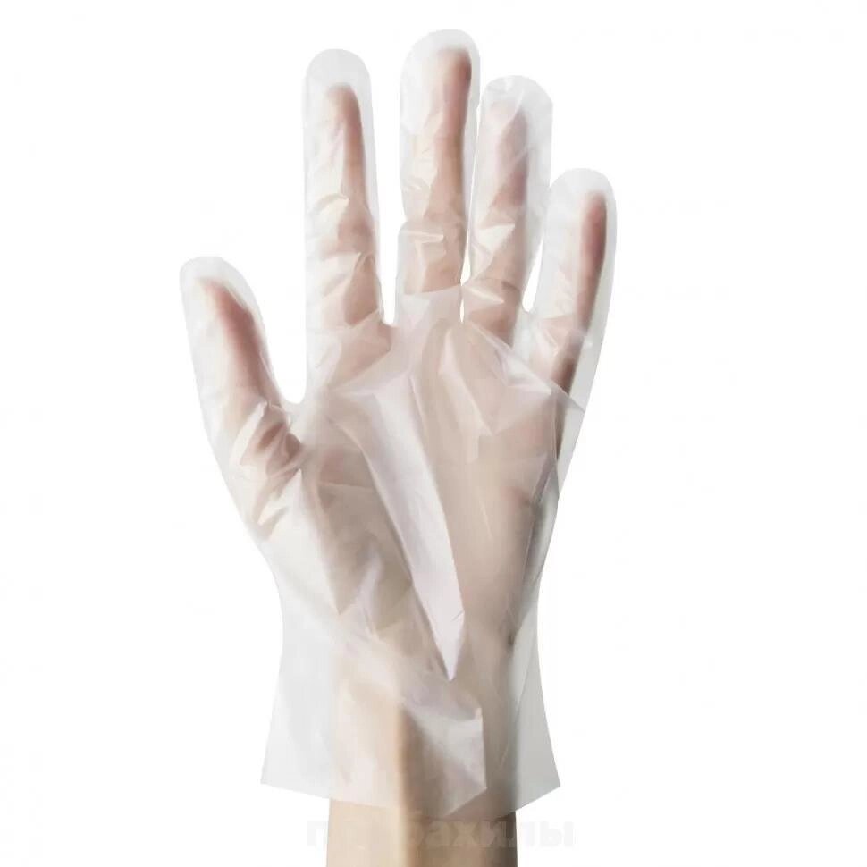 Перчатки одноразовые, ТПЭ из термопластичного эластомера, размер L, белые, 50 пар от компании Арсенал ОПТ - фото 1