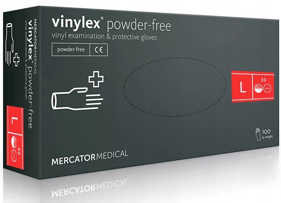 Перчатки виниловые MERCATORMEDICAL Vinylex PF с РУ размеры в ассортименте от компании Арсенал ОПТ - фото 1