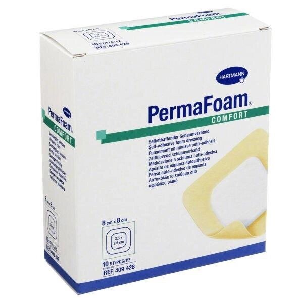 PERMAFOAM comfort (4094285) Самоклеящиеся губчатые повязки 8 х 8 см; 10 шт. - опт