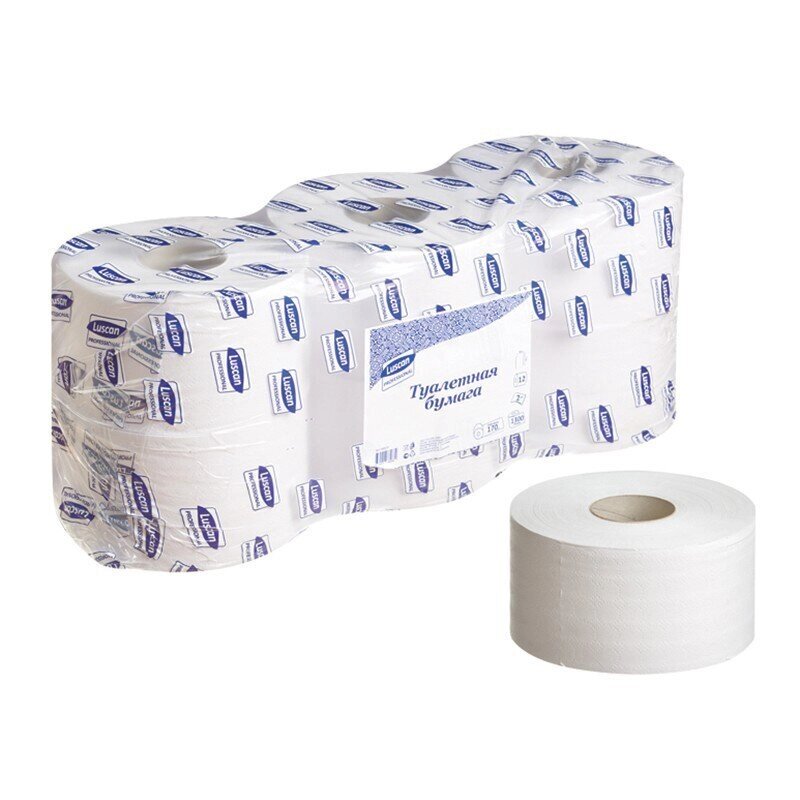 Туалетная бумага в рулонах Luscan Professional 2-слойная 6 рулонов по 250 метров - описание