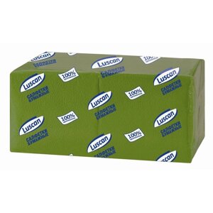 Салфетки бумажные Luscan Profi Pack 1-слойные (24x24 см, зеленые, 400 штук в упаковке)