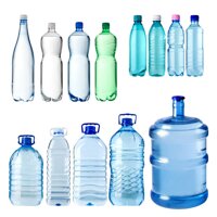 Бутылки, пластиковые ведра и банки