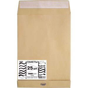 Пакет почтовый Extrapack E4 из крафт-бумаги стрип 300x400 мм (120 г/кв. м, 25 штук в упаковке)