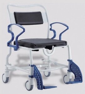 Кресло-стул с санитарным оснащением Денвер (серый/синий)