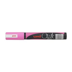 Маркер меловой UNI PWE-5M, флуоресцентно-розовый, 1.8-2.5 мм.
