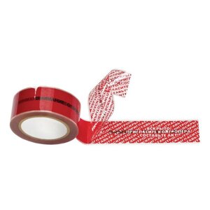 Клейкая лента с защитой от вскрытия Unibob красная 50 мм x 50 м плотность 40 мкм