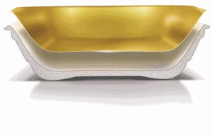 Лотки/подложки из вспененного полистирола для ручной упаковки золото КТ-35 250х175х35 240шт/упак