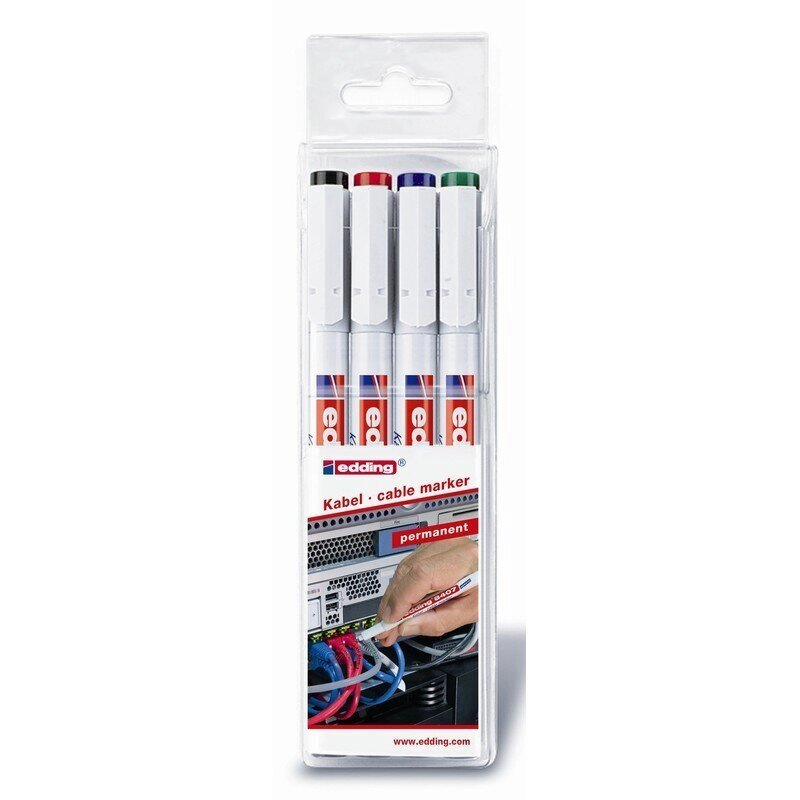 Набор маркеров для кабеля Edding E-8407/S 4 цвета (толщина линии 0.3 мм) - отзывы