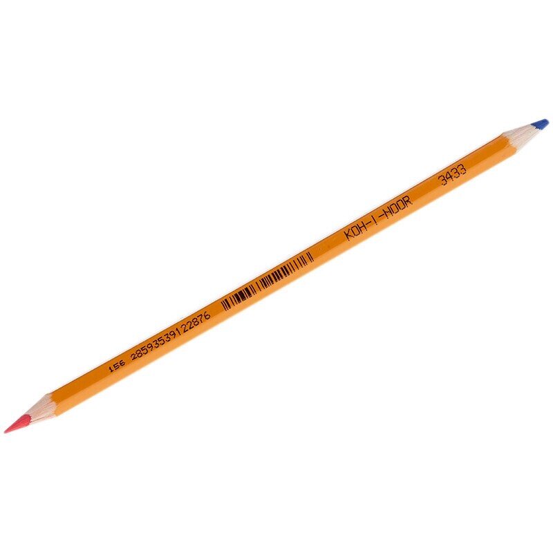 Карандаш двухцветный KOH-I-NOOR, 1шт., красно-синий, грифель 3,2 мм, желтый корпус - особенности