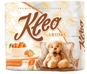 Туалетная бумага Мягкий знак Kleo Aroma Мандарин 3-х сл 4рул 20м х18