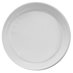 Тарелка одноразовая Huhtamaki пластиковая белая 220 мм 100 штук в упаковке