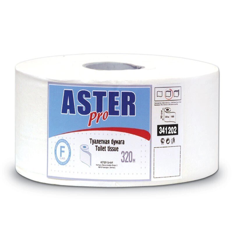 Туалетная бумага в рулонах Aster 2-слойная 6 рулонов по 320 метров - обзор