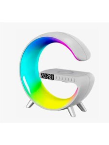 Умный RGB светильник с колонкой и беспроводной зарядкой