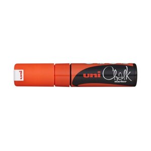 Маркер меловой UNI PWE-8K, флуоресцентно-оранжевый, до 8.0 мм.