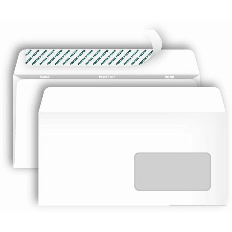 Конверт почтовый Postfix Bong Е65 (110x220 мм) белый удаляемая лента правое окно (1000 штук в упаковке) - Арсенал ОПТ