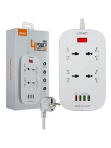 Сетевой фильтр на 4 розетки + 4USB
