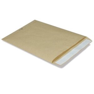 Конверт-пакет В4 плоский, 250х353 мм, из крафт-бумаги, с отрывной полосой, на 140 листов