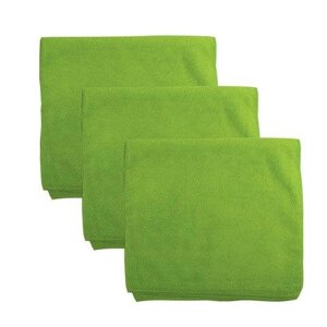 Тряпки для мытья пола из микрофибры ЛЮБАША "Эконом", комплект 3 шт., 50х60 см, цвет - зеленый