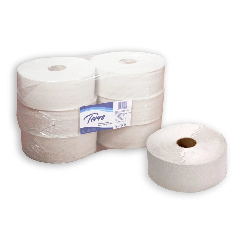 Туалетная бумага в рулонах Терес Эконом макси 1-слойная 6 рулонов по 480 метров - выбрать