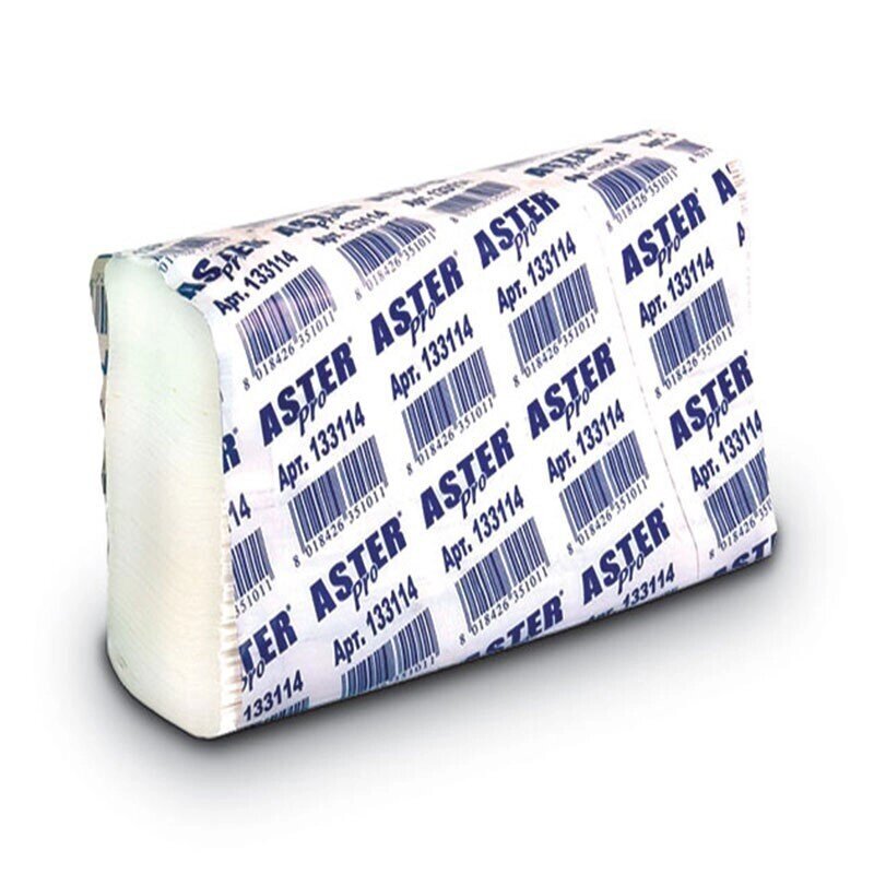 Полотенца бумажные листовые Aster Pro Z-сложения 1-слойные 25 пачек по 220 листов (артикул производителя от компании Арсенал ОПТ - фото 1