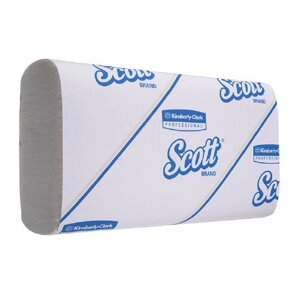 Полотенца бумажные листовые Kimberly Clark Scott SlimFold S-сложения 1-слойные 16 пачек по 110 листов (артикул