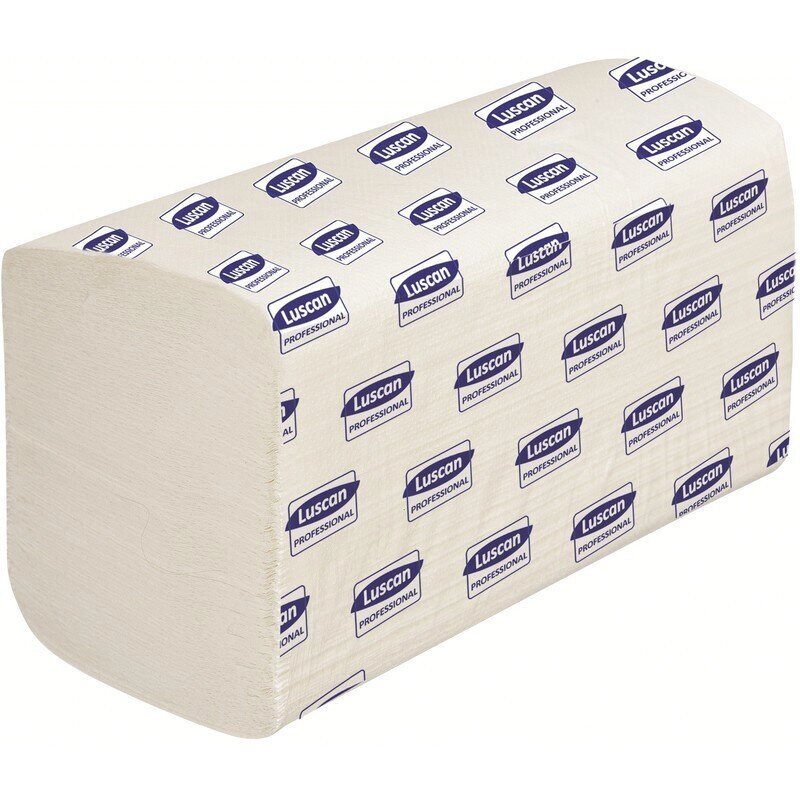 Полотенца бумажные листовые Luscan Professional V-сложения 1-слойные 15 пачек по 250 листов от компании Арсенал ОПТ - фото 1