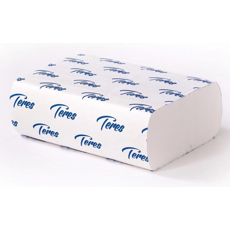 Полотенца бумажные листовые Teres Z-сложения 1-слойные 15 пачек по 200 листов от компании Арсенал ОПТ - фото 1