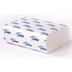 Полотенца бумажные листовые Teres Z-сложения 1-слойные 15 пачек по 200 листов