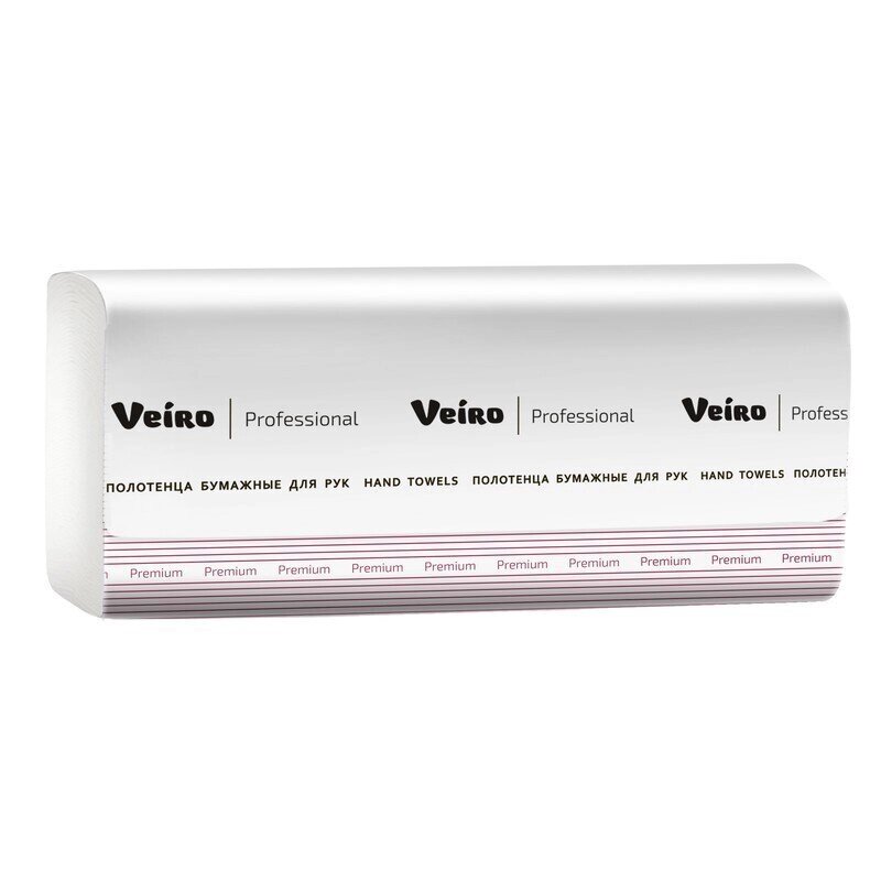 Полотенца бумажные листовые Veiro F2 Premium KW309 W-сложения 2-слойные 21 пачка по 150 листов от компании Арсенал ОПТ - фото 1