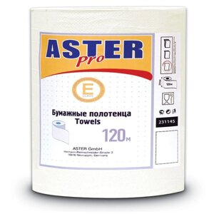 Полотенца бумажные в рулонах Aster Pro Mini 231145 1-слойные 12 рулонов по 120 метров