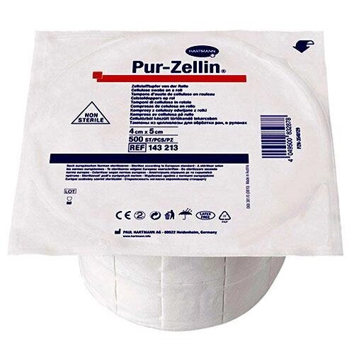 PUR-ZELLIN (1432130) Тампоны-подушечки из креп. бумаги нестерильные 4 х 5 см; 1 х 500 шт от компании Арсенал ОПТ - фото 1
