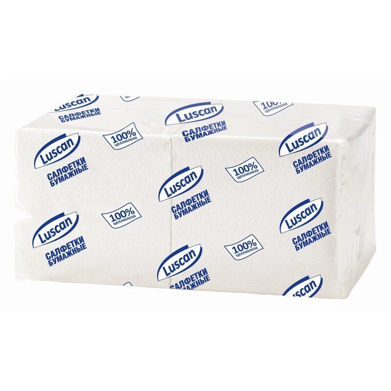 Салфетки бумажные Luscan Profi Pack 1-слойные (24x24 см, белые, 400 штук в упаковке) от компании Арсенал ОПТ - фото 1