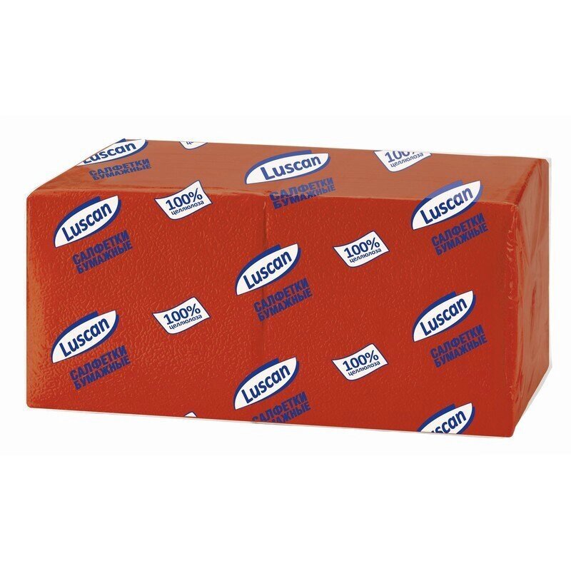 Салфетки бумажные Luscan Profi Pack 1-слойные (24x24 см, красные, 400 штук в упаковке) от компании Арсенал ОПТ - фото 1
