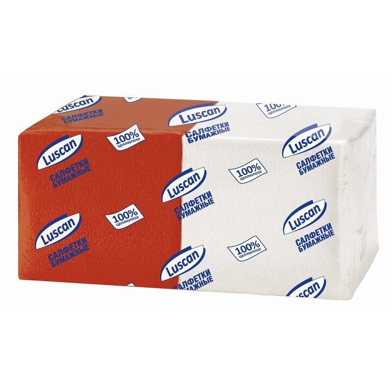 Салфетки бумажные Luscan Profi Pack микс 1-слойные (24x24 см, белые/красные, 250 штук в упаковке) от компании Арсенал ОПТ - фото 1