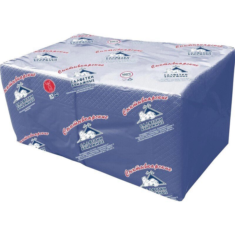 Салфетки бумажные Profi Pack 2-слойные 24х24 см синие (250 штук в упаковке) от компании Арсенал ОПТ - фото 1