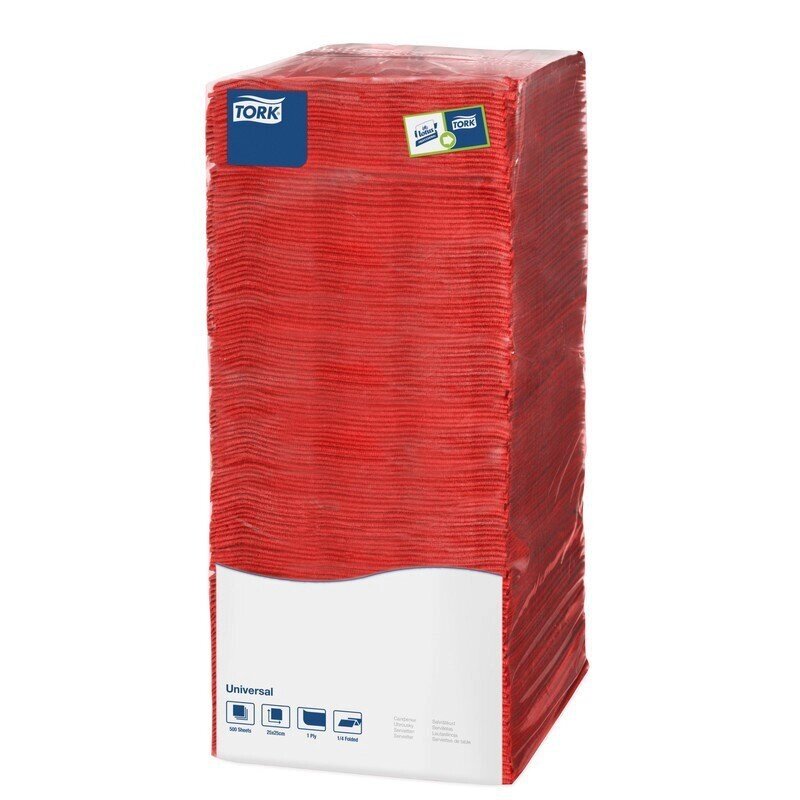 Салфетки бумажные Tork Big Pack 478661 1-слойные 25x25 см красные (500 штук в упаковке) от компании Арсенал ОПТ - фото 1
