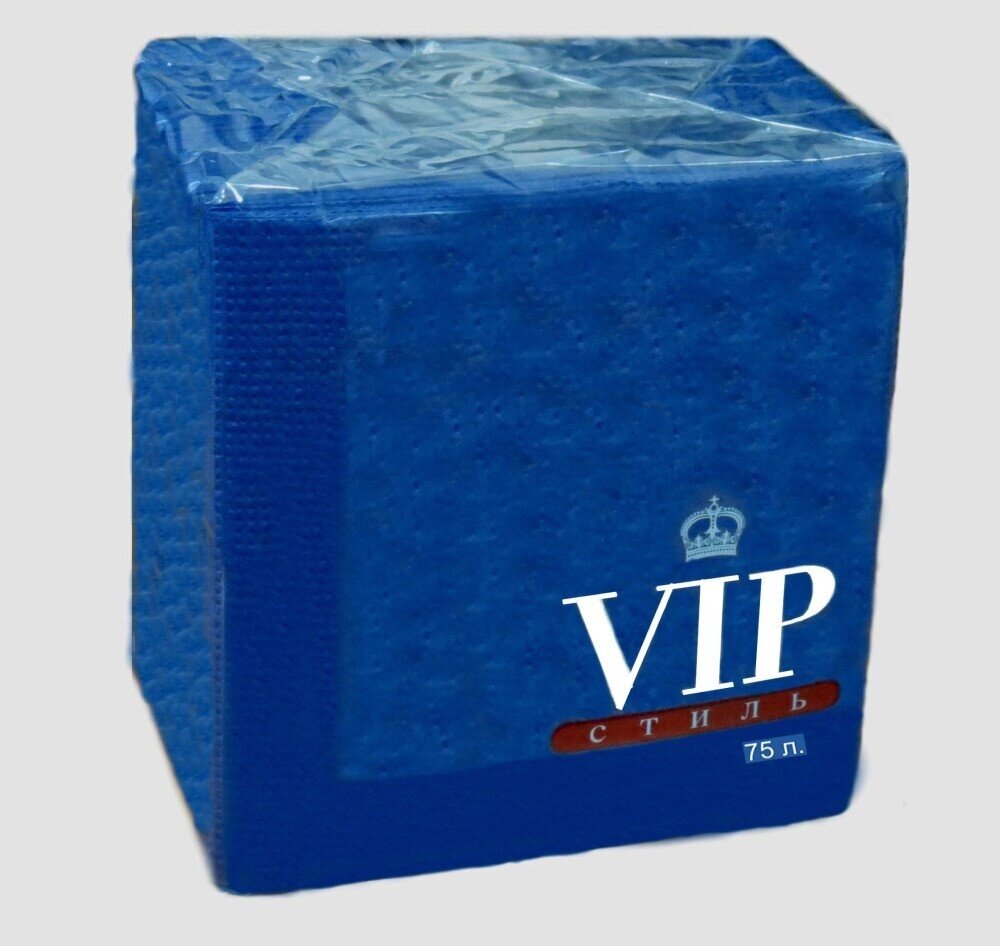Салфетки Чистый дом VIP-Стиль Синие 1-сл 24х24 75л х36 от компании Арсенал ОПТ - фото 1