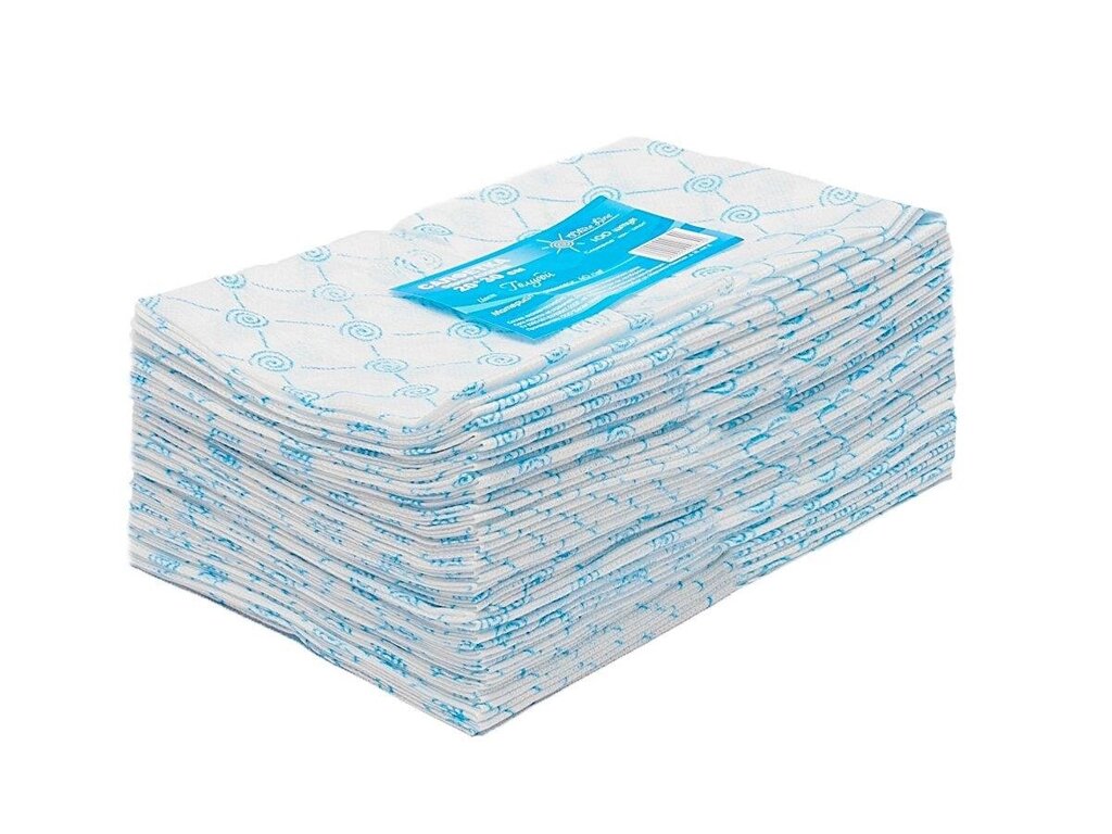 Салфетки одноразовые спанлейс белые, плотность - 40 г/м?, размер 20*30 см, 100шт/упак. от компании Арсенал ОПТ - фото 1