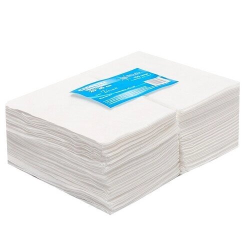 Салфетки одноразовые спанлейс (пл.40 г/м?) белые, размер 30х30см, в пачках 100шт от компании Арсенал ОПТ - фото 1