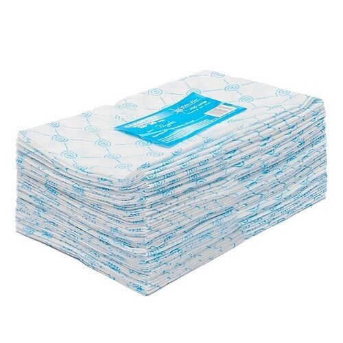 Салфетки одноразовые спанлейс (пл.40 г/м?) голубые, размер 30*20 см, в пачках 100шт от компании Арсенал ОПТ - фото 1