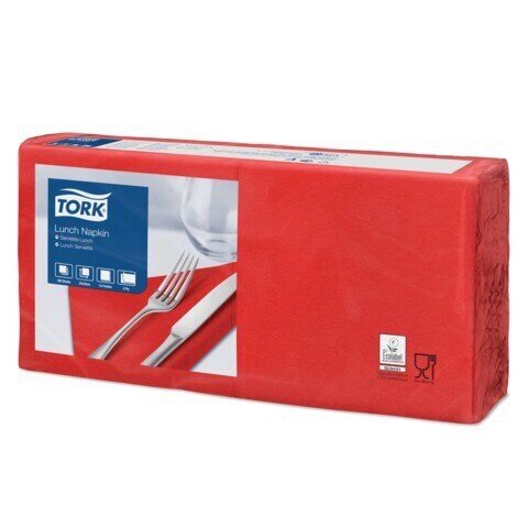 Салфетки TORK Big Pack, 33х32,6, 200 шт., 2-х слойные, красные, 477210 от компании Арсенал ОПТ - фото 1