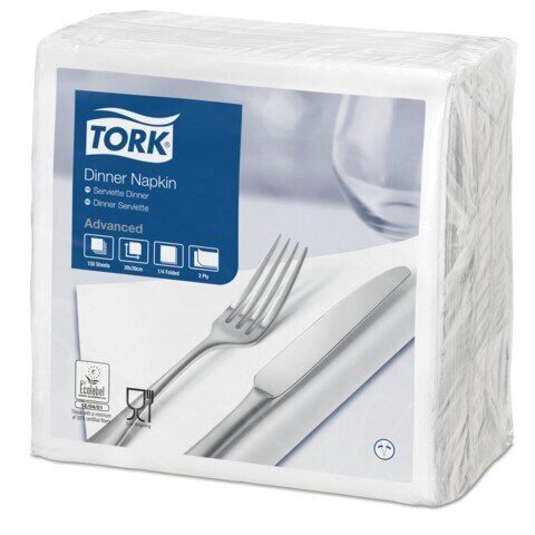Салфетки TORK Big Pack, 39х39, 150 шт., 2-х слойные, белые, 1/4 сложения, 478746 от компании Арсенал ОПТ - фото 1