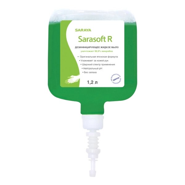 Sarasoft R дезинфицирующее жидкое мыло 1,2 л от компании Арсенал ОПТ - фото 1
