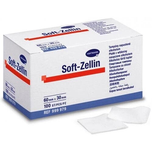SOFT-ZELLIN (9999791) Спиртовые тампоны 60 х 30 мм; 100 шт. от компании Арсенал ОПТ - фото 1