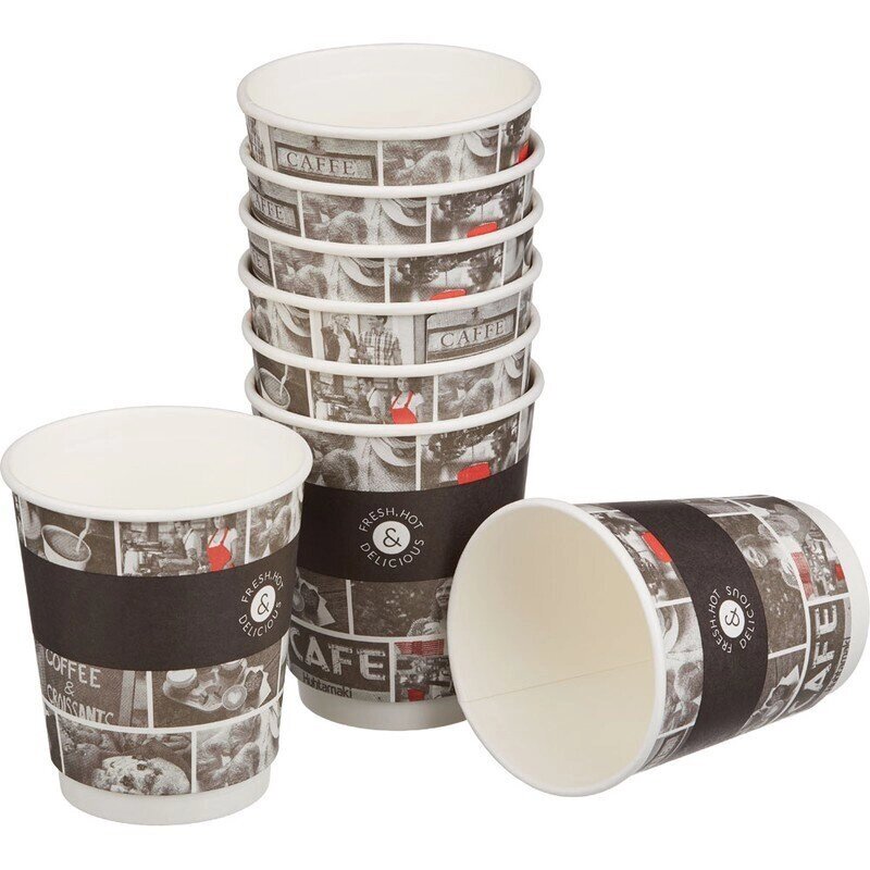 Стакан одноразовый Cafe Noir бумажный разноцветный 250 мл 26 штук в упаковке от компании Арсенал ОПТ - фото 1