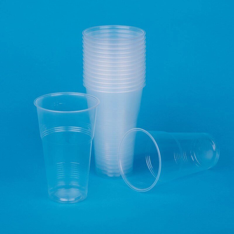 Стакан одноразовый ПИК пластиковый прозрачный 500 мл 24 штуки в упаковке от компании Арсенал ОПТ - фото 1