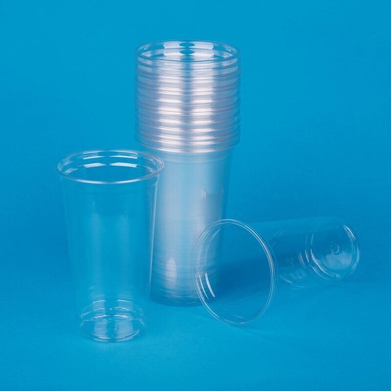 Стакан одноразовый Стиролпласт пластиковый прозрачный 500 мл 50 штук в упаковке от компании Арсенал ОПТ - фото 1