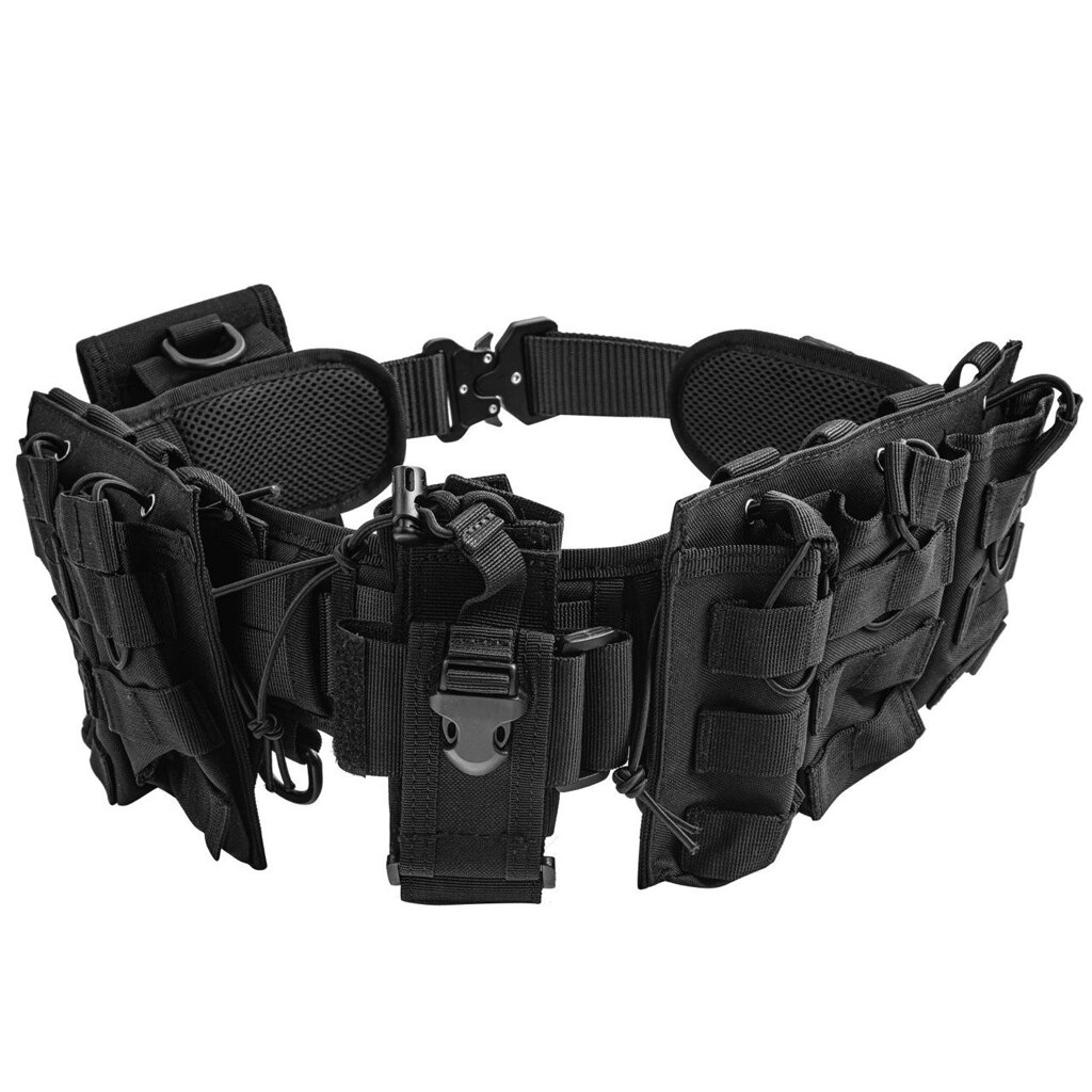 Тактический поясной ремень (бандаж) с подсумками , расцветка «черный» оптом от компании Арсенал ОПТ - фото 1
